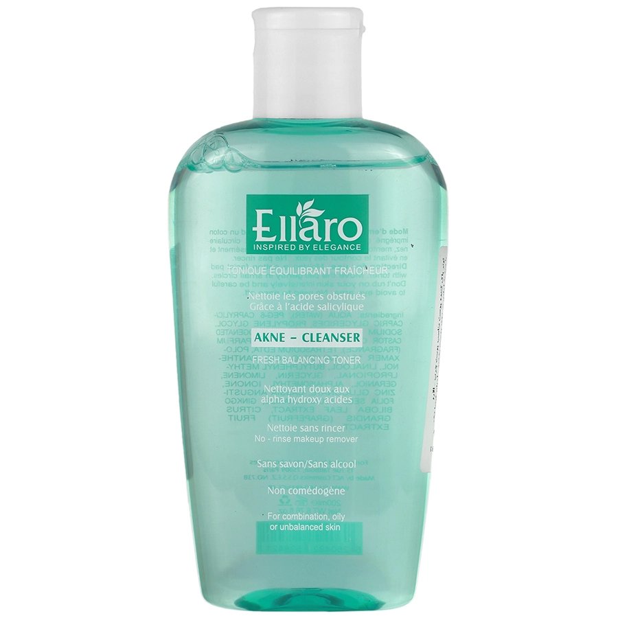 تونر پاک کننده صورت الارو مدل Akne Cleanser حجم 200 میلی لیتر، مخصوص پوست چرب و مستعد